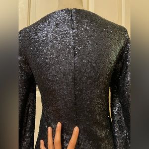 Sz S  Luna by JOSANDRA navy blue sequins dress